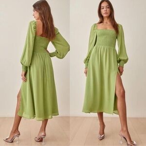 Reformation Cello Dress in Crocodile 1X wedding guest